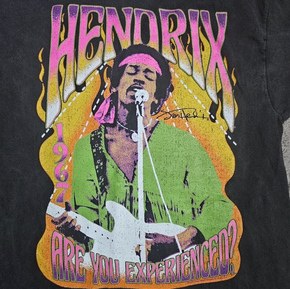 Jimi Hendrix TShirt Size L Black Graphic Are You Experienced? Authentic Band Tee - Picture 3 of 6